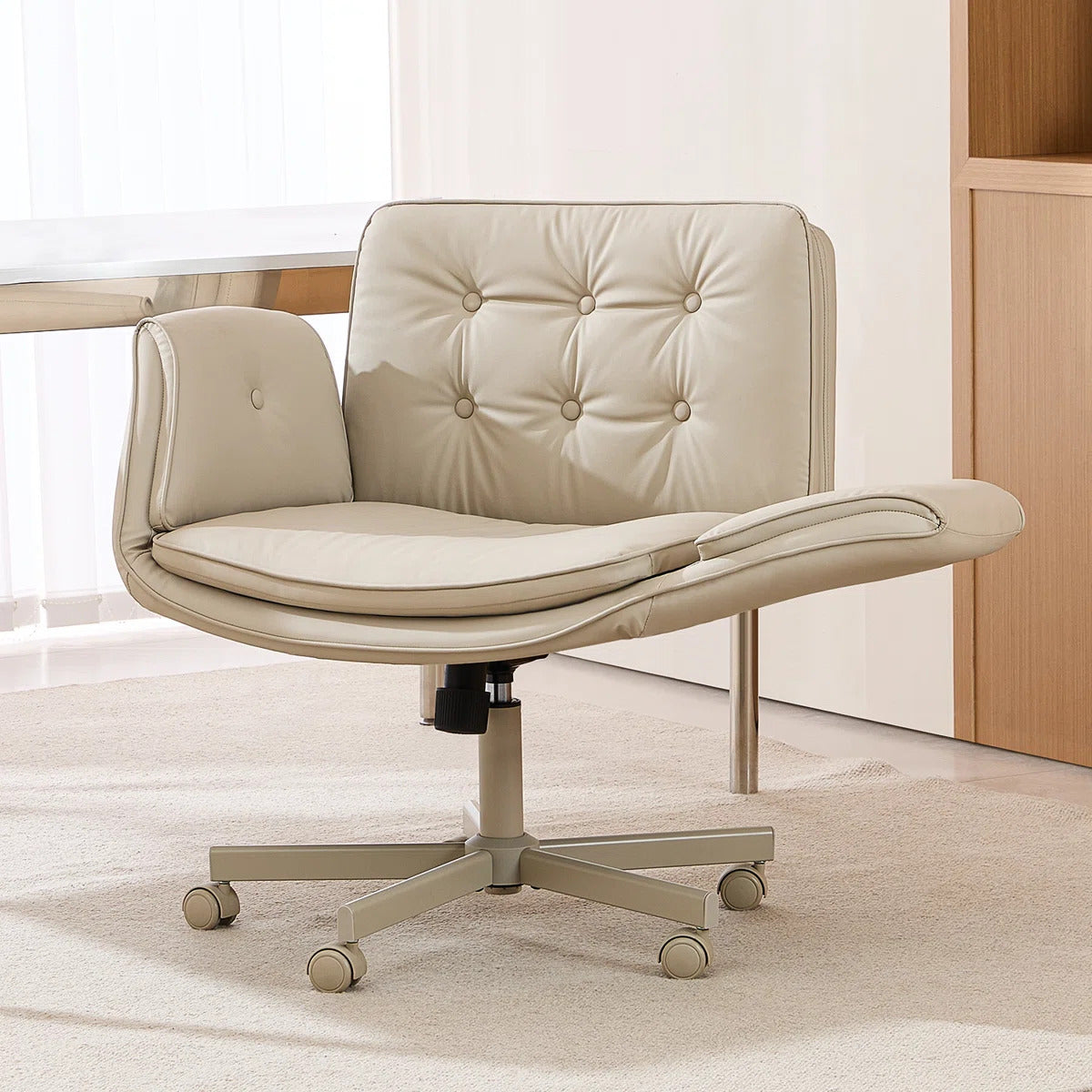 FlowChair™ | Criss Cross Wide Seat Chair with Armrests