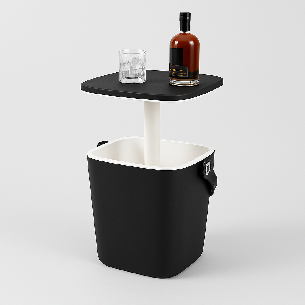 Portable Ice Bucket Cooler Table - 2 in 1