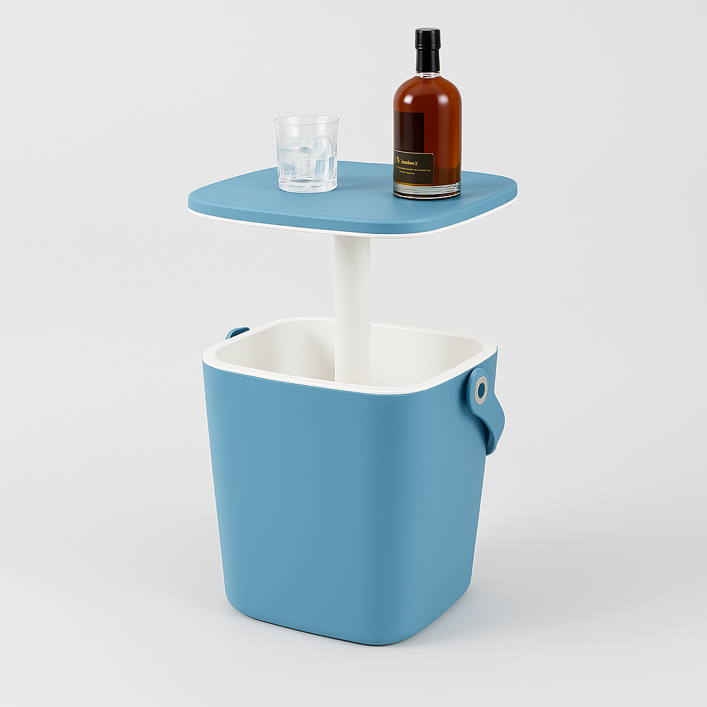 Portable Ice Bucket Cooler Table - 2 in 1
